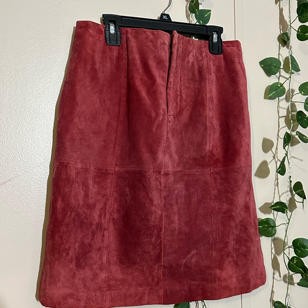Vintage Chadwicks Leather Red Pencil Skirt